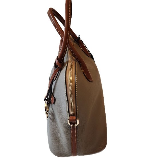 Dooney & Bourke Large Domed Satchel Taupe Purse NWT - Picture 4 of 16